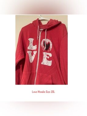 Red 'LOVE' Zip-Up Hoodie - Women's Sweatshirt
